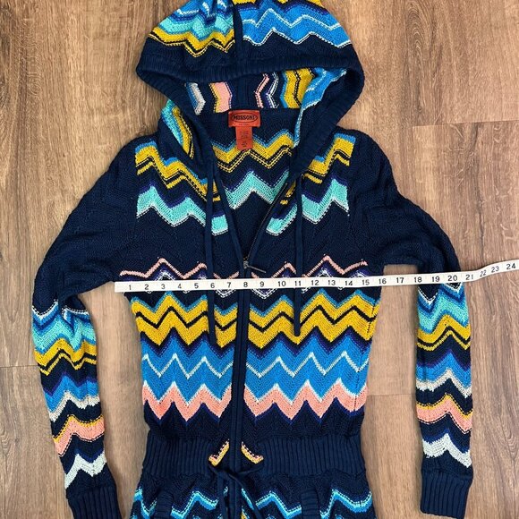 Missoni x Target Zig-zag Chevron Print Hooded LS Zip Cardigan Sz XS - Picture 5 of 9